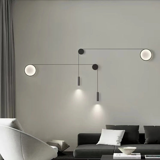 Asanzuo conduziu a luz de parede escada corredor criativo círculo arandela moderna casa sala estar decoração luz lâmpadas parede cabeceira