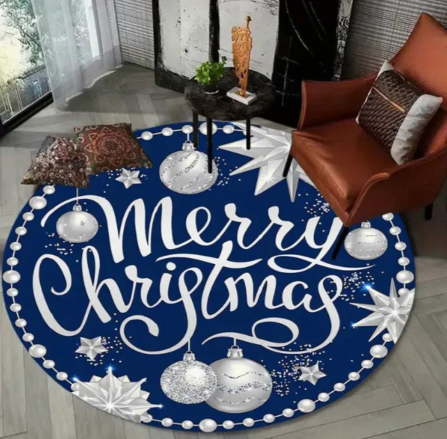 Decoração de árvore de natal tapete grande área de natal circular lavável anti deslizamento tapete atmosfera de ano novo decoração
