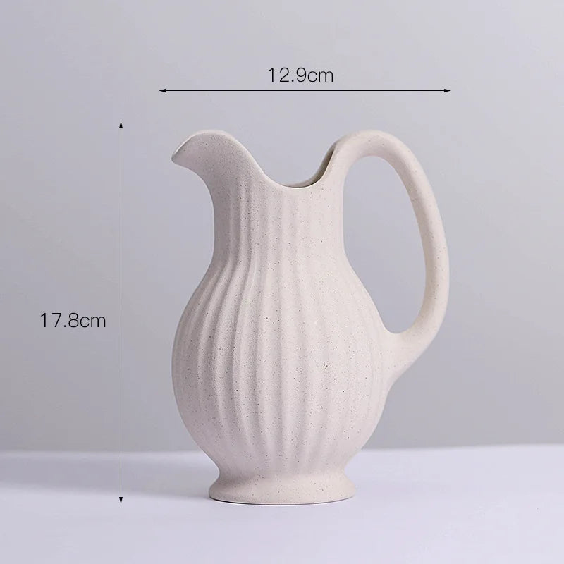 Ins estilo cerâmica vaso branco decoração vaso espiral moderna decoração para casa vaso de flores decoração casa sala estar