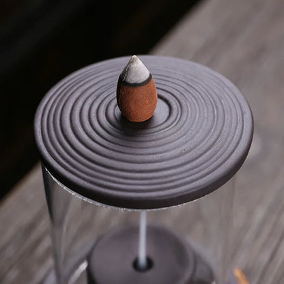 Areia roxa Tempo Vem De Volta Fluxo Incenso Burner Decoração-Interior Aroma Difusor Pedra Moagem Incenso Pedestal Artesanato  Criativo Efeito Curativo Psicológico Candle Incense Pedestal Adequado para Presente Dando