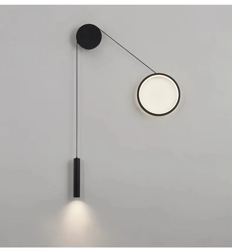 Asanzuo conduziu a luz de parede escada corredor criativo círculo arandela moderna casa sala estar decoração luz lâmpadas parede cabeceira