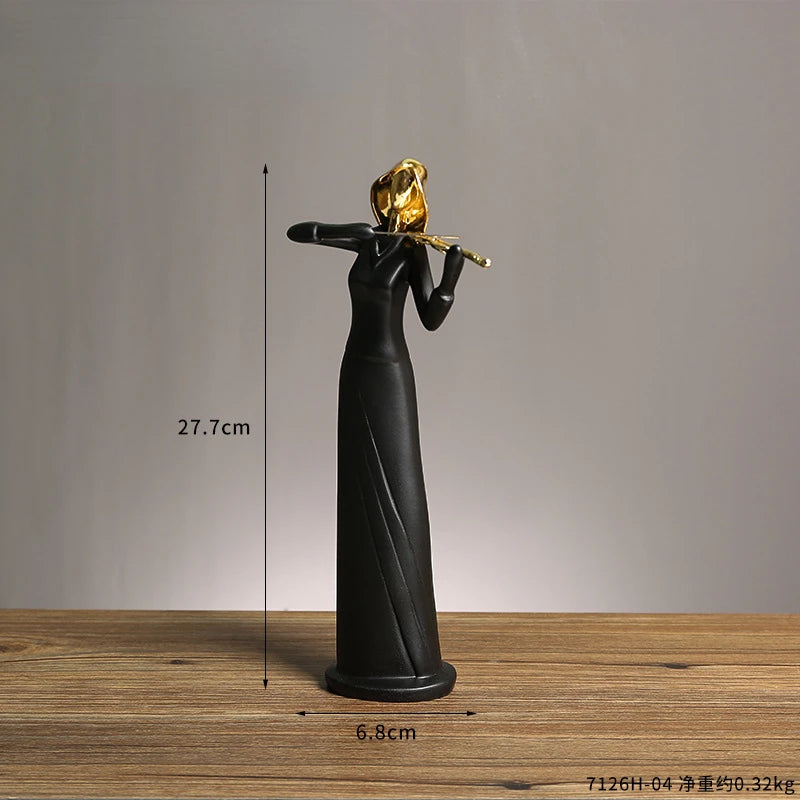 Abstrato Música Dança Escultura, Músico Figura Ornamento, Criativo Resina, Desktop, Jazz Band Personagens, Figurinhas Musicais