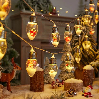 1pc luzes festivas da corda da bola de neve do diodo emissor de luz, 2m 10 led, ideais para decorações do natal & do ano novo, decorações de natal