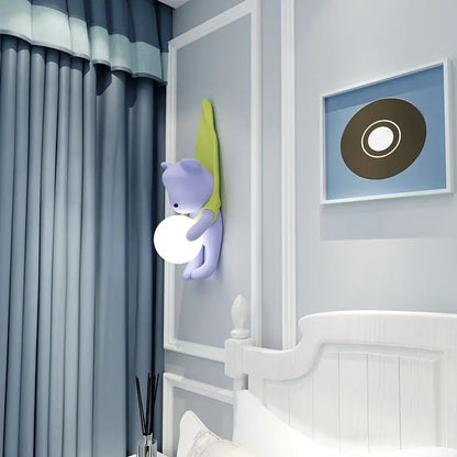 Urso bebê estilo creme sala de estar fundo parede masculino e feminino quarto luz das crianças personalizado moderno decorativo