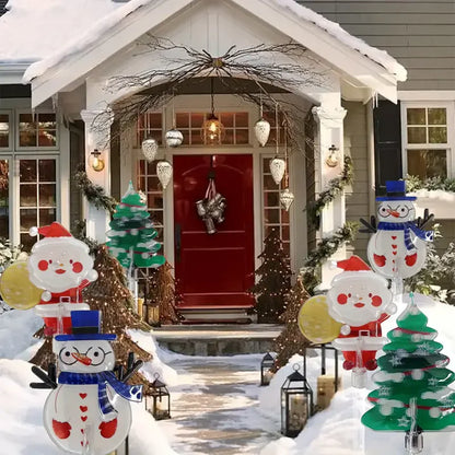 6 pçs movido a energia solar luzes de estaca de natal decoração de natal luzes led ao ar livre à prova dwaterproof água jardim passarela feriado 870