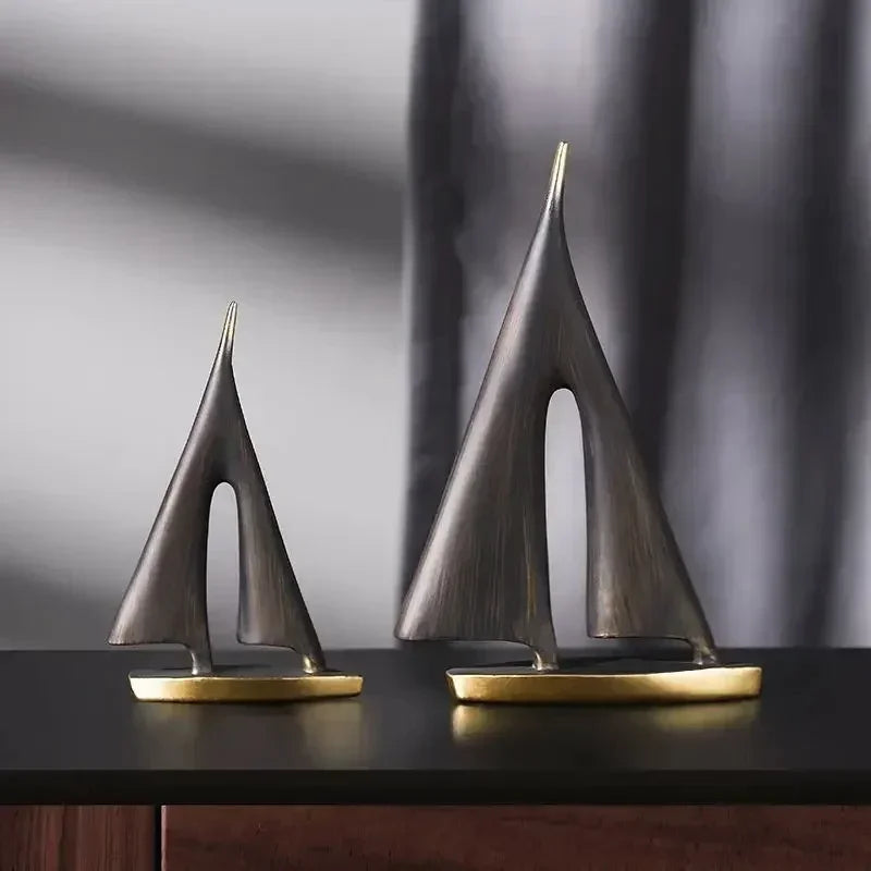 Smooth Sailing Veleiros para decoração de sala, decoração de mesa, casa e quarto, artesanato de resina, 2 pcs
