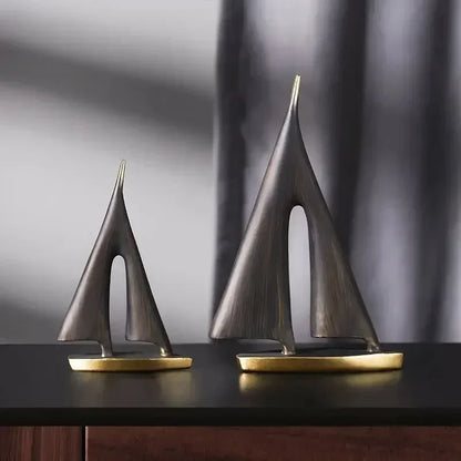 Smooth Sailing Veleiros para decoração de sala, decoração de mesa, casa e quarto, artesanato de resina, 2 pcs