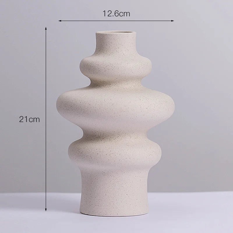 Ins estilo cerâmica vaso branco decoração vaso espiral moderna decoração para casa vaso de flores decoração casa sala estar