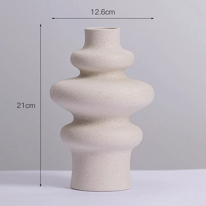 Ins estilo cerâmica vaso branco decoração vaso espiral moderna decoração para casa vaso de flores decoração casa sala estar