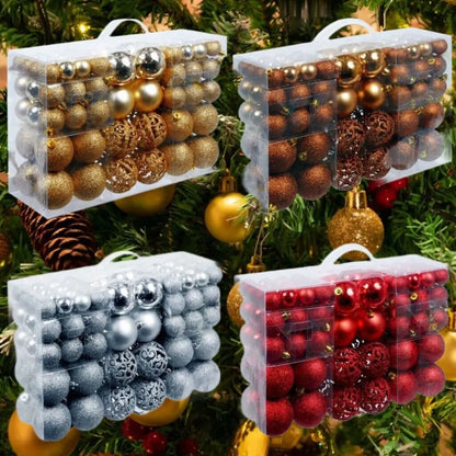 Conjunto de bolas de natal de plástico da moda, 100 peças, 18 cores, 8cm, bolas de árvore de natal suspensas, vitrine de enfeites de natal
