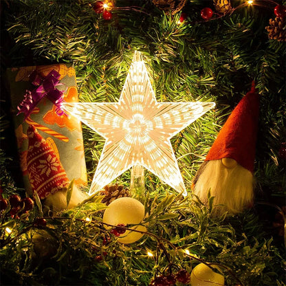 15cm decoração de natal brilhante árvore topper glitter brilhante estrela enfeites de árvore de natal para decoração de casa navidad ano novo 2026 presente