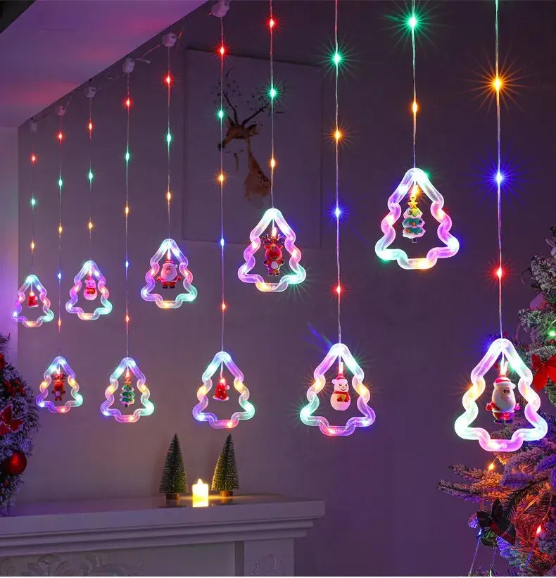 Papai Noel Christmas Fairy Lights, Decoração De Janela, Luzes De Cordas, Home Gift, Ano Novo, 10LED