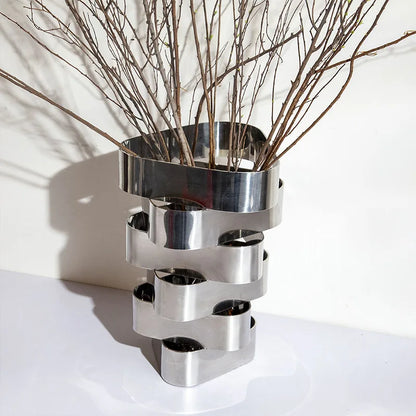 Vaso de metal irregular, decoração de mesa para casa, arte, arranjo de flores, ferramenta, sala de estar, armário de vinho, hall de entrada, decoração