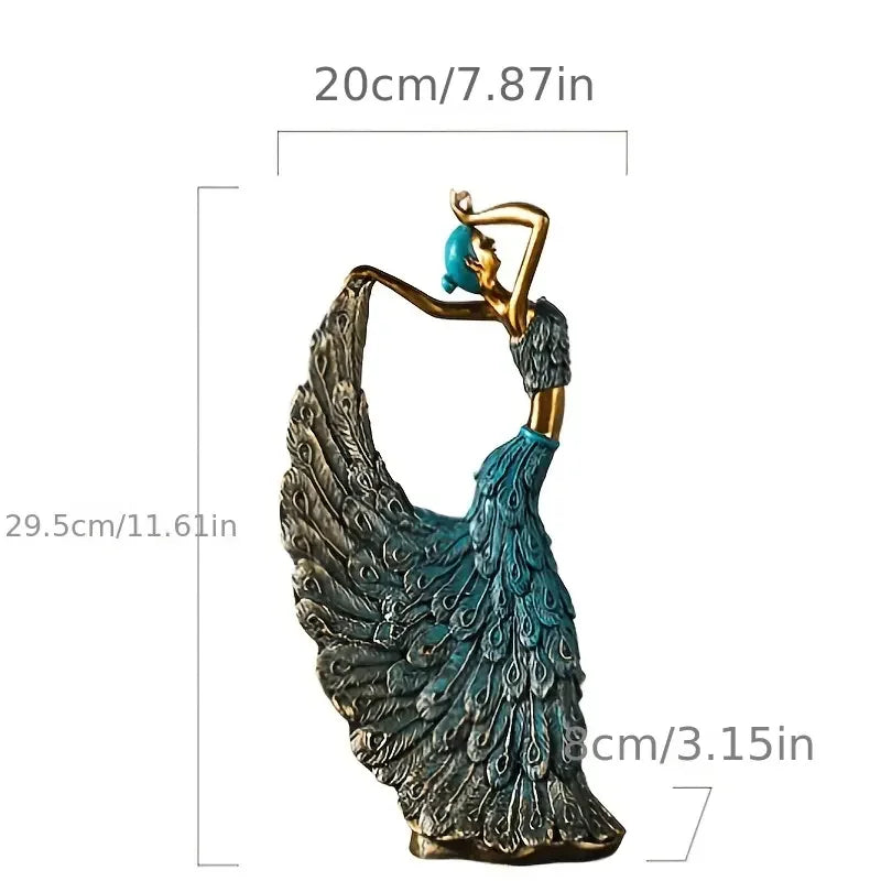 Artesanal Peacock Dancer Estátua para a decoração Home, quarto do casamento, sala, entrada do armário Decorações