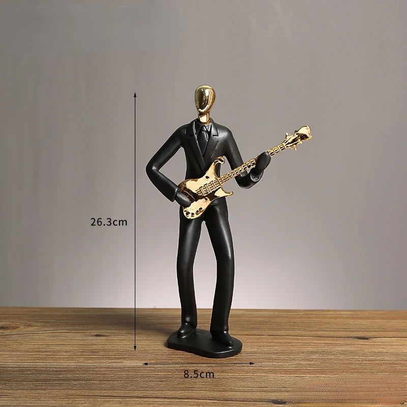 Abstrato Música Dança Escultura, Músico Figura Ornamento, Criativo Resina, Desktop, Jazz Band Personagens, Figurinhas Musicais