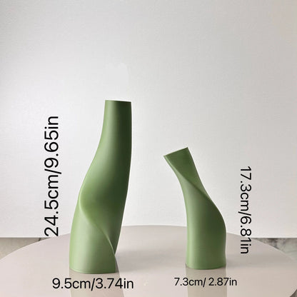 Conjunto de 2 peças de vaso duplo de formato especial, vaso de flores secas criativas, multicolorido opcional, adequado para sala de estar, cozinha,