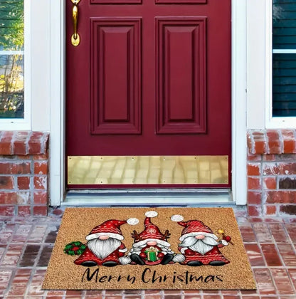 Papai Noel Bem-vindo Tapete de porta lavável para entrada interna e externa Tapete RV Tapete de cozinha adequado para banheiro, cozinha, etc.