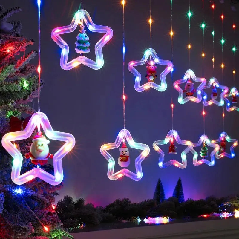 Papai Noel Christmas Fairy Lights, Decoração De Janela, Luzes De Cordas, Home Gift, Ano Novo, 10LED