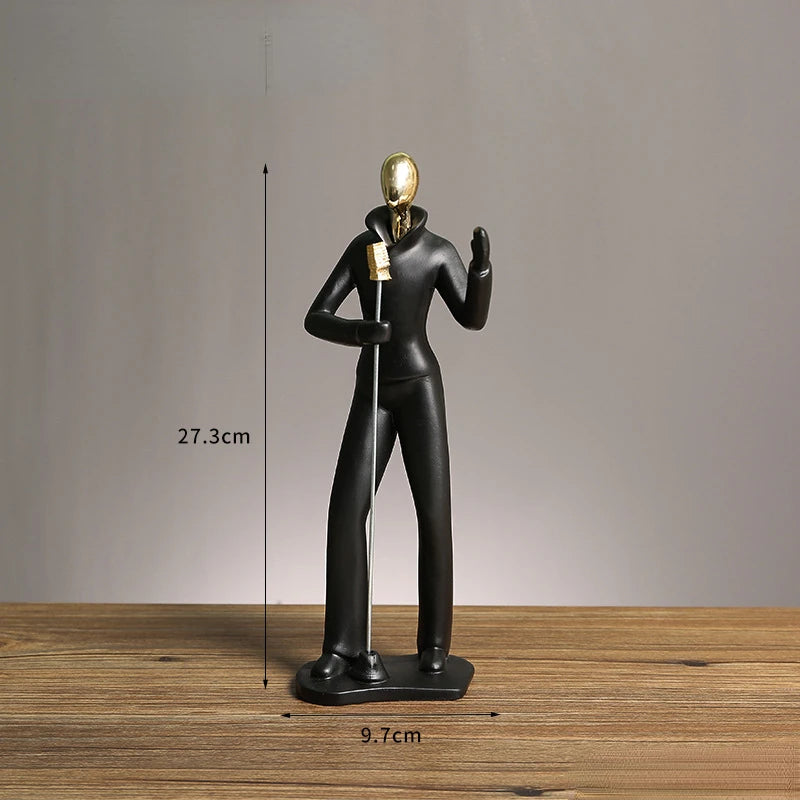 Abstrato Música Dança Escultura, Músico Figura Ornamento, Criativo Resina, Desktop, Jazz Band Personagens, Figurinhas Musicais