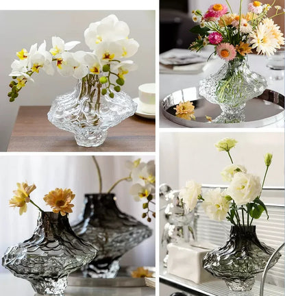 Luxo nórdico estilo minimalista vaso de vidro fosco clássico casa sala estar decoração suporte para flores vasos decorativos moderno