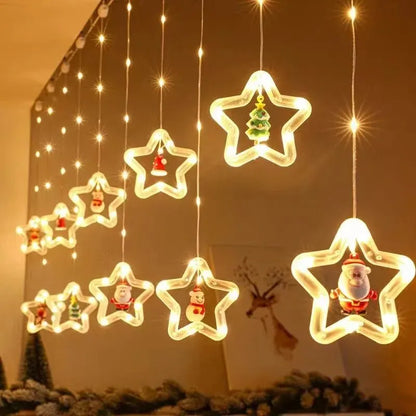 Papai Noel Christmas Fairy Lights, Decoração De Janela, Luzes De Cordas, Home Gift, Ano Novo, 10LED
