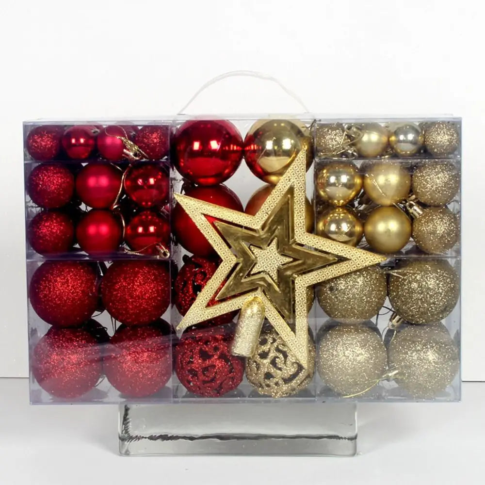 Conjunto de bolas de natal de plástico da moda, 100 peças, 18 cores, 8cm, bolas de árvore de natal suspensas, vitrine de enfeites de natal