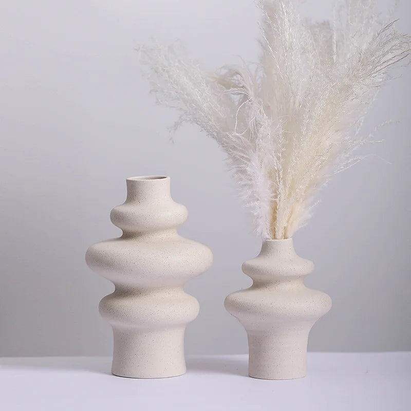 Ins estilo cerâmica vaso branco decoração vaso espiral moderna decoração para casa vaso de flores decoração casa sala estar