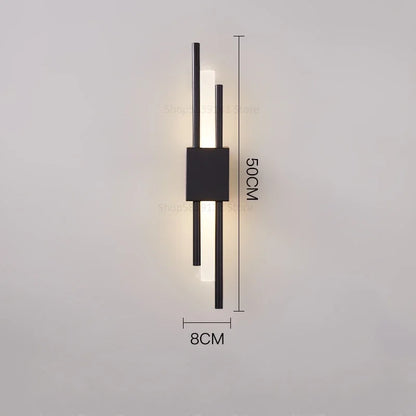 Moderno e minimalista ferro arte lâmpada de parede para sala estar arandelas linha tubo luminária led acrílico abajur iluminação interior