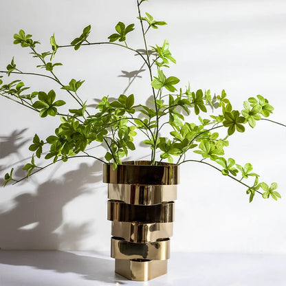 Vaso de metal irregular, decoração de mesa para casa, arte, arranjo de flores, ferramenta, sala de estar, armário de vinho, hall de entrada, decoração