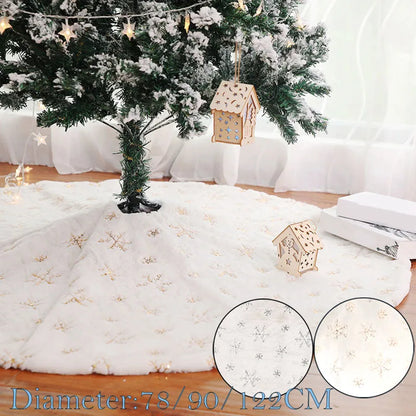 Moda árvore de natal saia tapete sob as decorações para casa floco de neve 78/90/122cm novo pé tapete 2026 decoração de natal