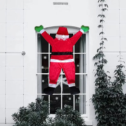 Decoração de natal de 170cm, papai noel pendurado para janela de escalada, varanda, telhado, chaminé, decorações suspensas ao ar livre de papai noel