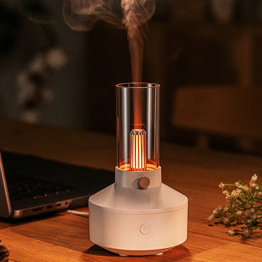 Retro Querosene Lâmpada Aromaterapia Difusor, Umidificador De Ar, Home Room Fragrância, USB Electric Ultrasonic Aroma, Difusor De Óleo Essencial