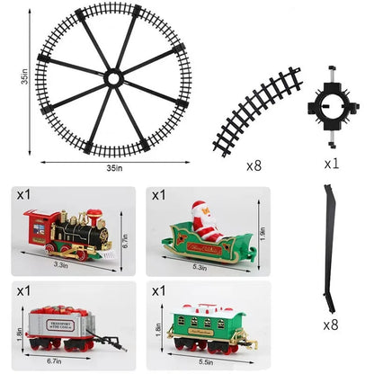 Trem de natal, trem de suspensão elétrica em torno da árvore de natal, trens de trilho redondo para carro, decorações de árvore de natal para casa
