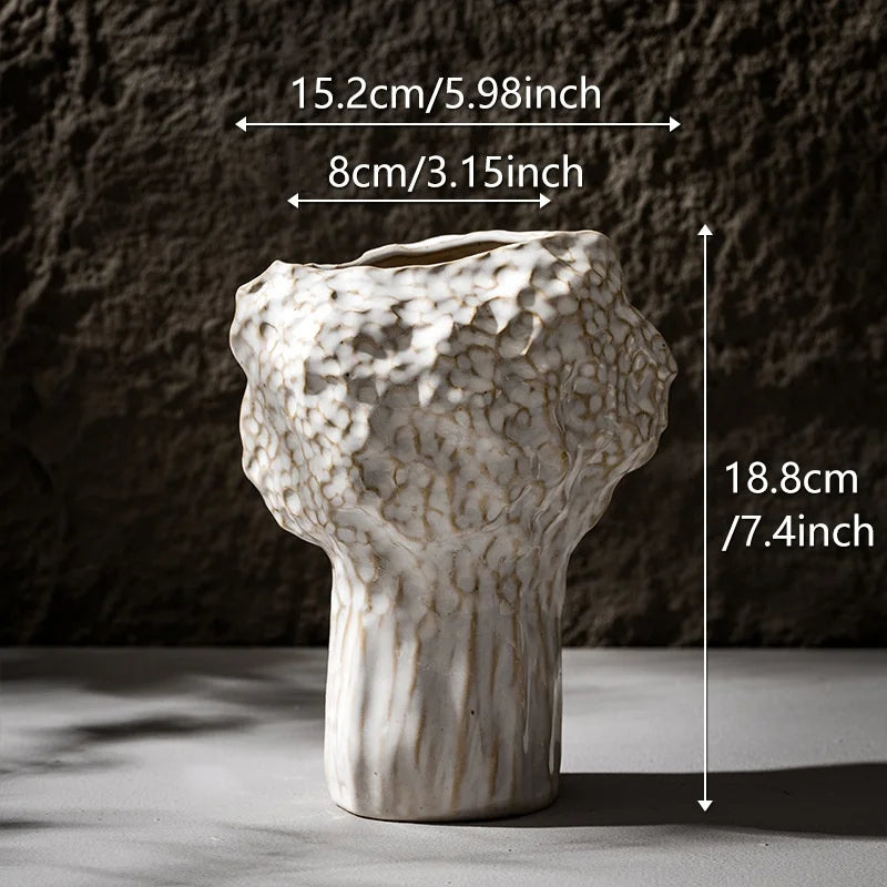 Vaso Cerâmico com Flores Secas