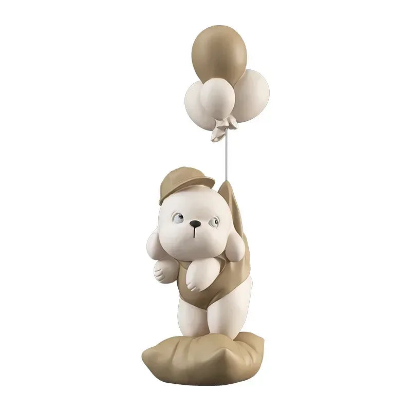 Decoração de casa criativa cão urso esculturas balão filhote de cachorro estátuas casa ornamento decorativo estatueta para armário tv sala estar decoração