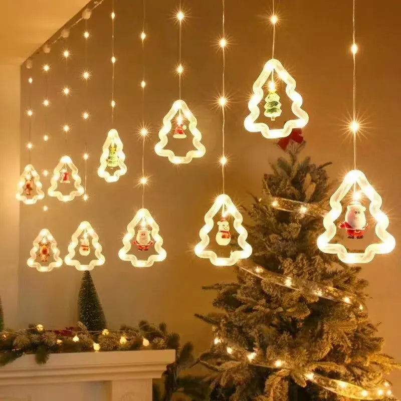 Papai Noel Christmas Fairy Lights, Decoração De Janela, Luzes De Cordas, Home Gift, Ano Novo, 10LED
