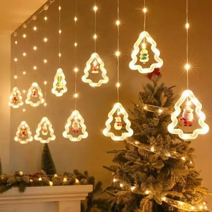 Papai Noel Christmas Fairy Lights, Decoração De Janela, Luzes De Cordas, Home Gift, Ano Novo, 10LED