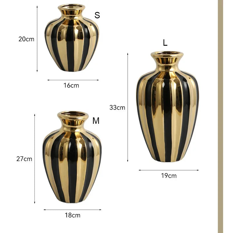 Luz de luxo pote cerâmica criativo sala estar vaso arranjo flor ornamentos frascos cerâmica mesa jantar decorações artesanato