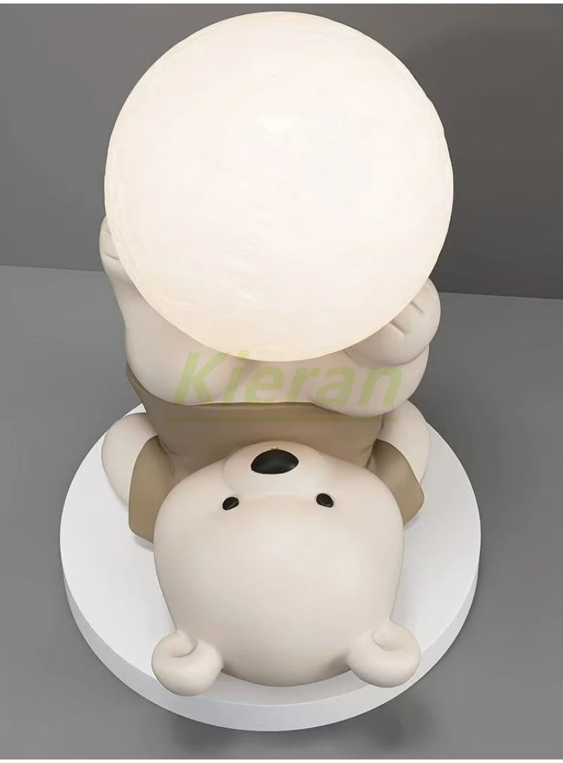 Nordic moderno urso acrobático led lâmpada de assoalho quarto estudo sala jantar lâmpada mesa cabeceira sala estar decorativa resina noite lâmpada