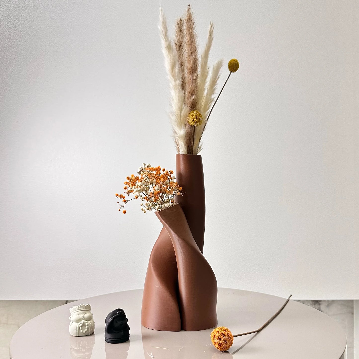 Conjunto de 2 peças de vaso duplo de formato especial, vaso de flores secas criativas, multicolorido opcional, adequado para sala de estar, cozinha,