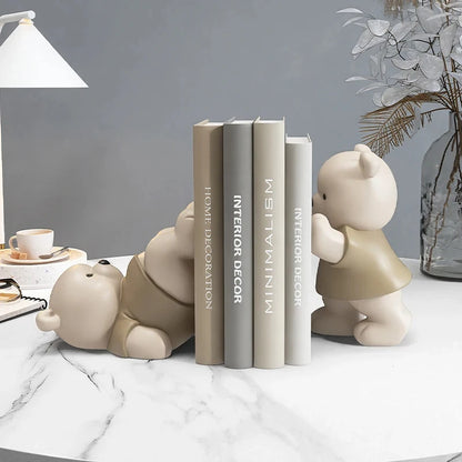 Estatueta De Fim Do Livro De Urso, Estilo Creme, Little Decorações, Sala De Estar, Corredor, Armário De Vinho, Estante, Decoração De Casa, Presente De Aniversário, Bonito