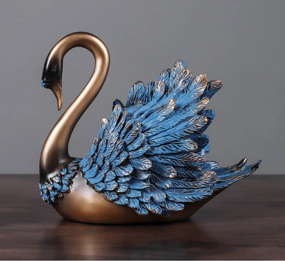 Elegante cisne decoração de casa estatueta de resina luxo tv gabinete/mesa de entrada decoração-escultura animal realista arte artesanato