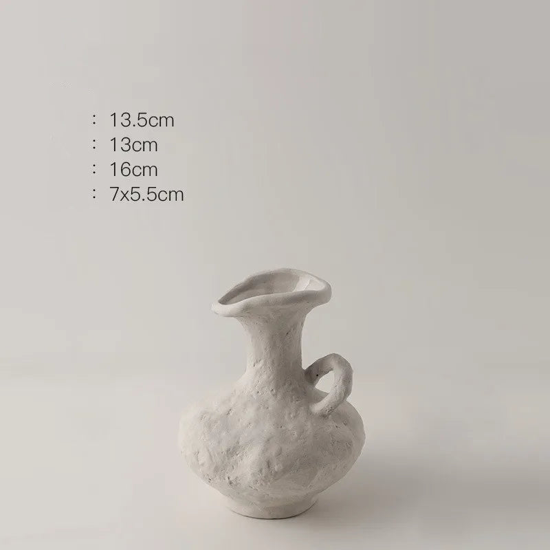 Vaso de flores simples estilo nórdico hidroponia, vasos brancos de cerâmica, acessórios de mesa, decoração estética de banheiro