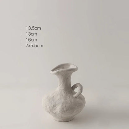 Vaso de flores simples estilo nórdico hidroponia, vasos brancos de cerâmica, acessórios de mesa, decoração estética de banheiro