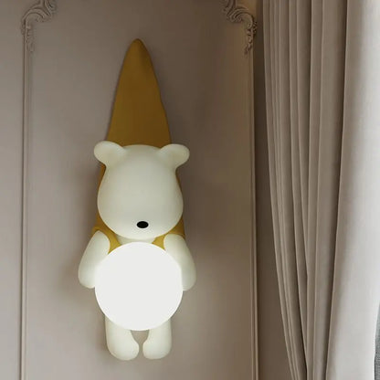 Urso bebê estilo creme sala de estar fundo parede masculino e feminino quarto luz das crianças personalizado moderno decorativo