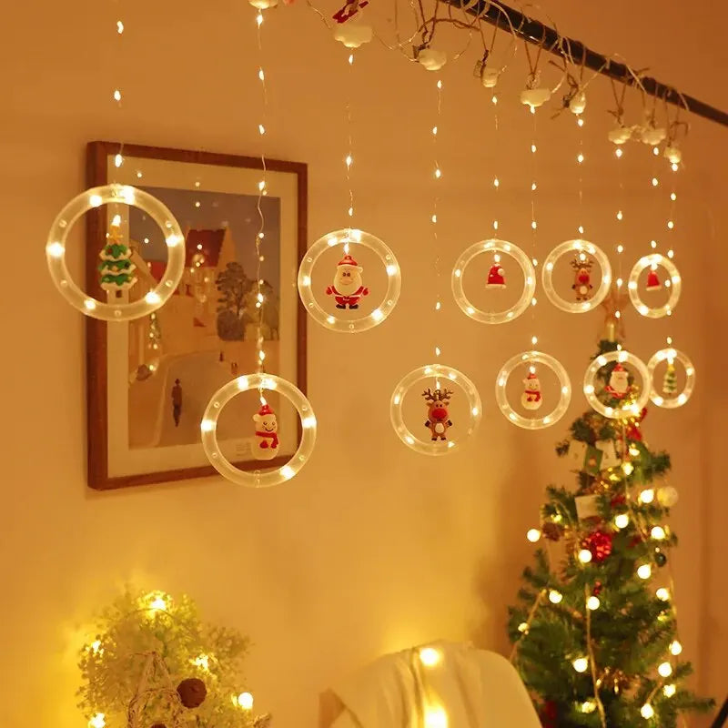 Papai Noel Christmas Fairy Lights, Decoração De Janela, Luzes De Cordas, Home Gift, Ano Novo, 10LED
