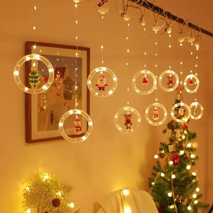 Papai Noel Christmas Fairy Lights, Decoração De Janela, Luzes De Cordas, Home Gift, Ano Novo, 10LED