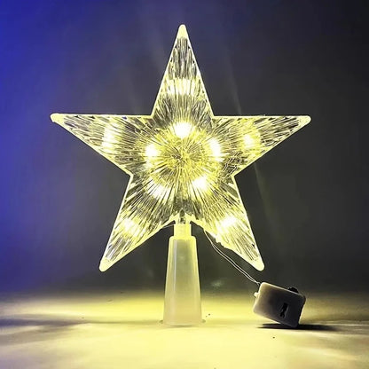 15cm decoração de natal brilhante árvore topper glitter brilhante estrela enfeites de árvore de natal para decoração de casa navidad ano novo 2026 presente