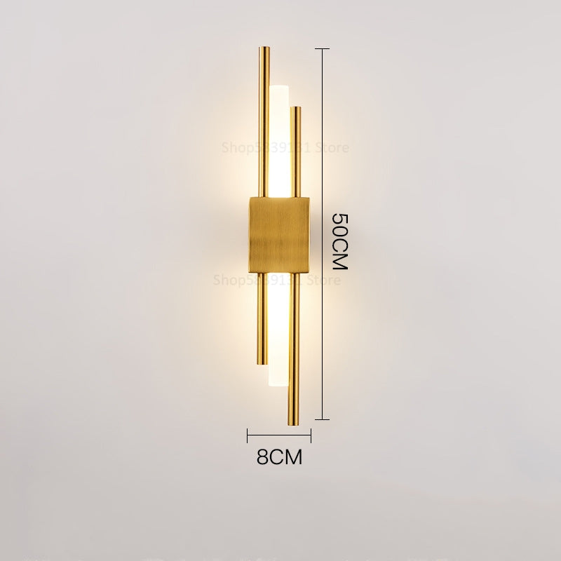 Moderno e minimalista ferro arte lâmpada de parede para sala estar arandelas linha tubo luminária led acrílico abajur iluminação interior