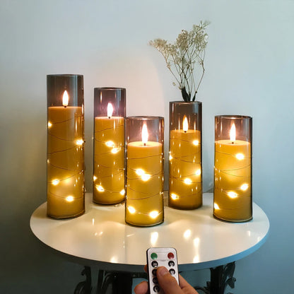 Velas led eletrônicas sem chama com luz de corda, decoração de casa. decoração de festa de feriado, velas de casamento, lâmpada de atmosfera 5 tamanhos
